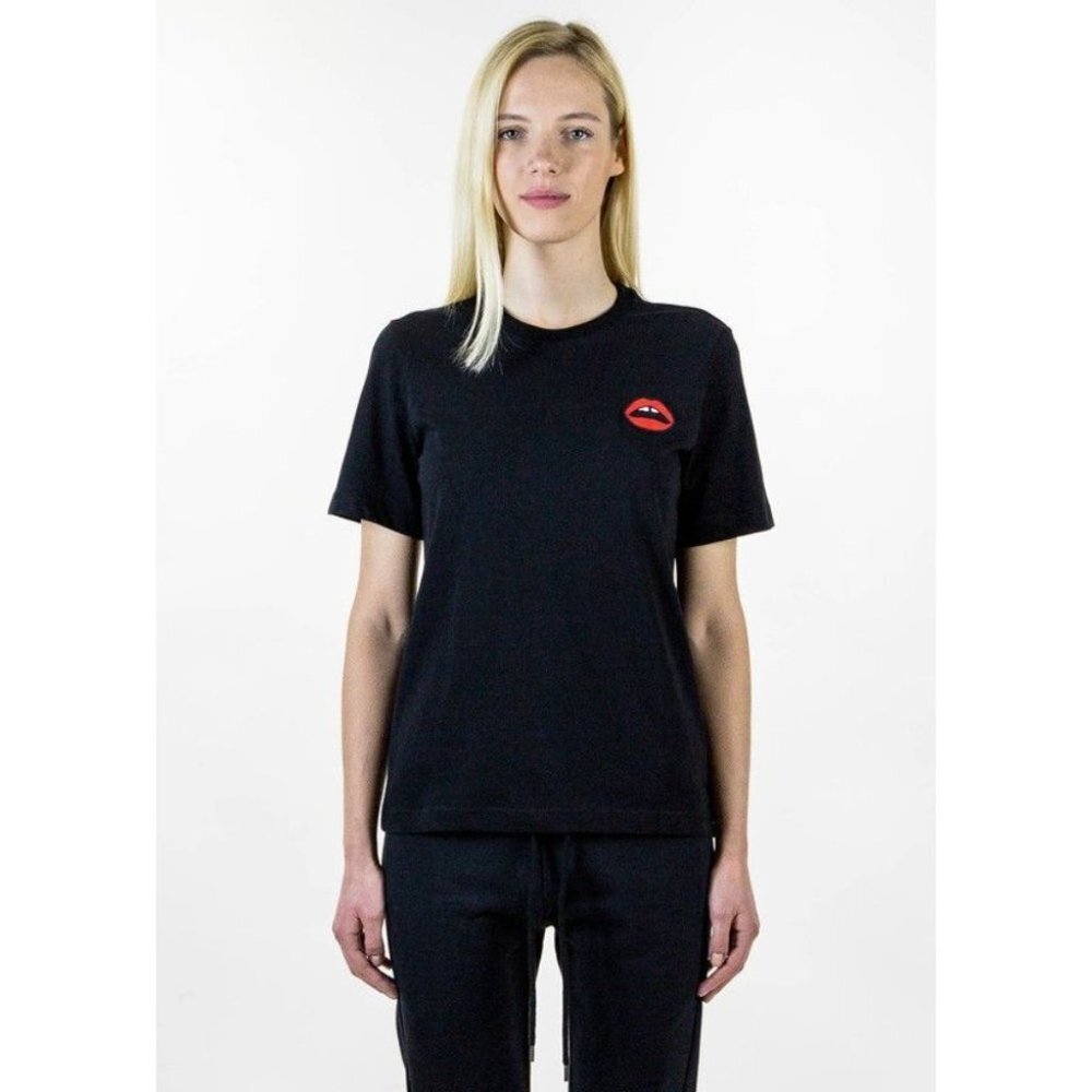 Markus Lupfer Black Alex Lara Lip Tee short sleeve size L